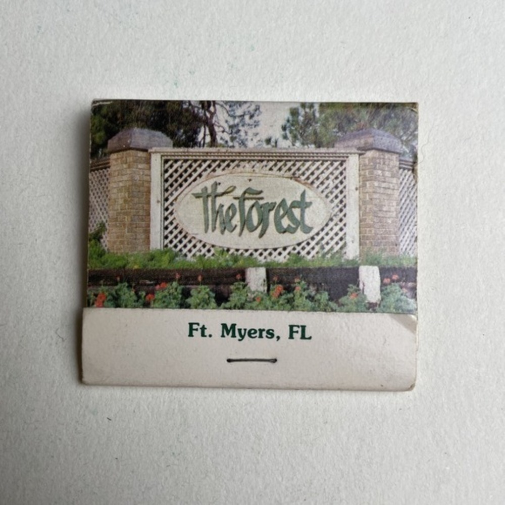 Vintage Florida Matchbook: "The Forest Golf & Country Club" Ft Myers, FL